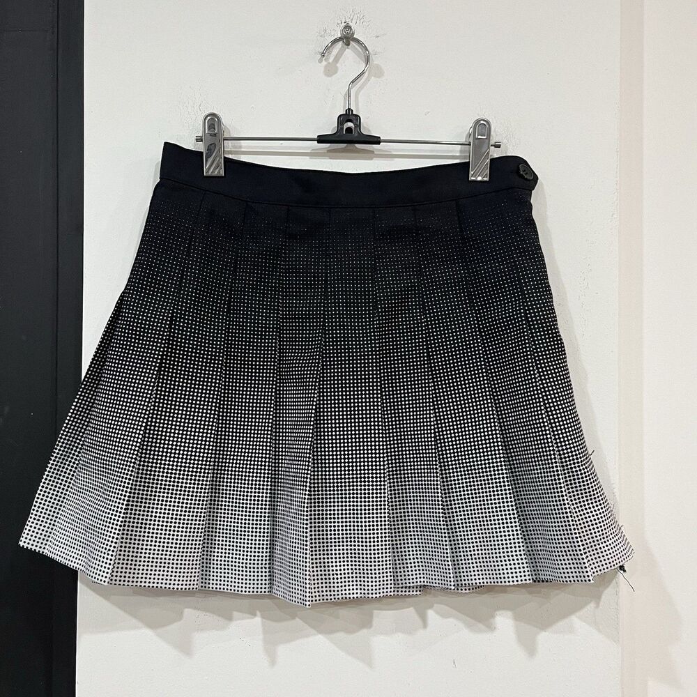 American Apparel Black Dot Ombre Tennis Skirt Size Medium Gradient Pleated